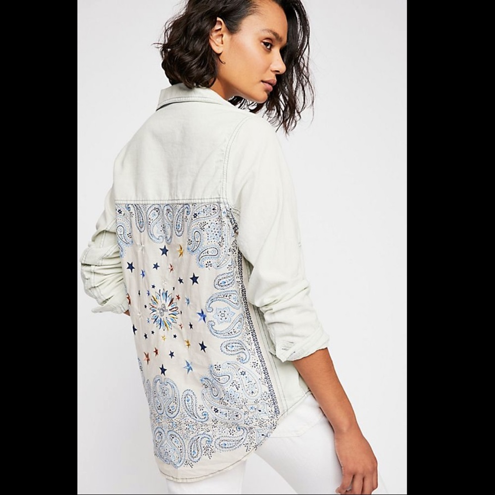 NEW Free People Bandana Bandit Buttondown